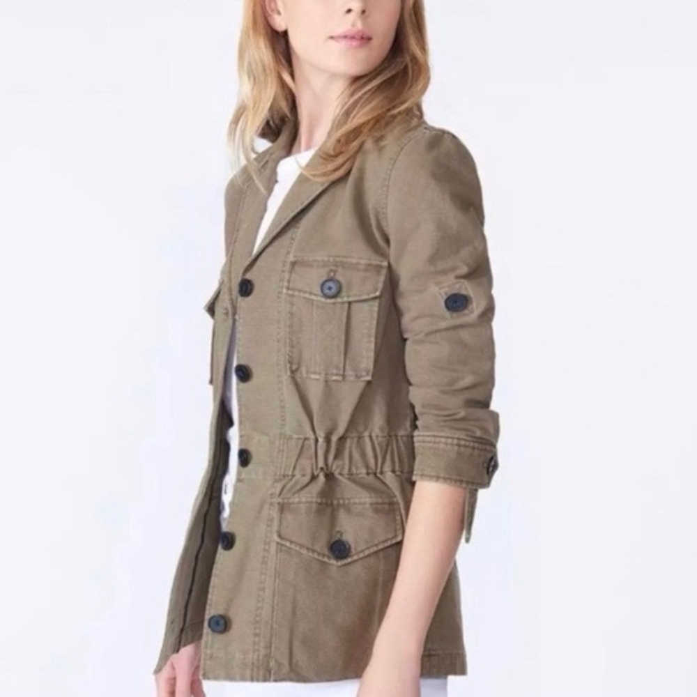 Veronica Beard Olive Green Embroidered Military Jacket - Picture 3 of 16